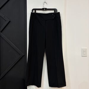 LOFT Black Wide Leg Trousers Size 8 Career Office Interview